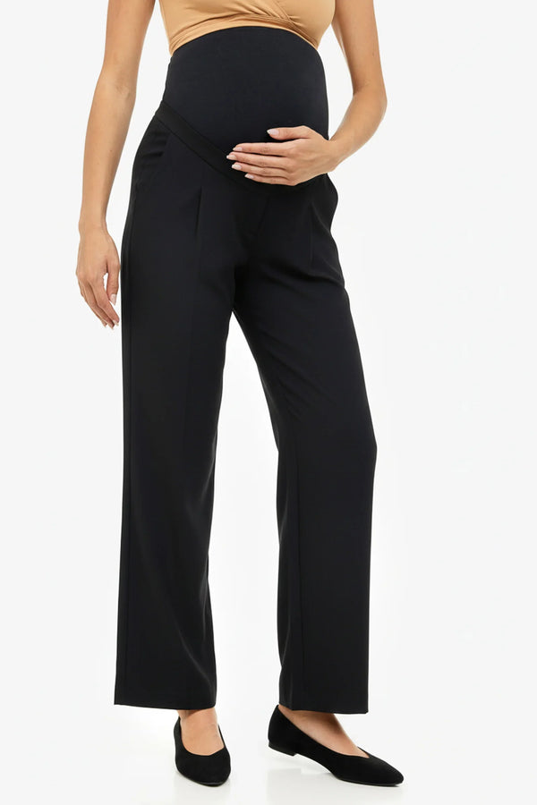 Travel-Umstandshose mit Falten – Dunkelblau