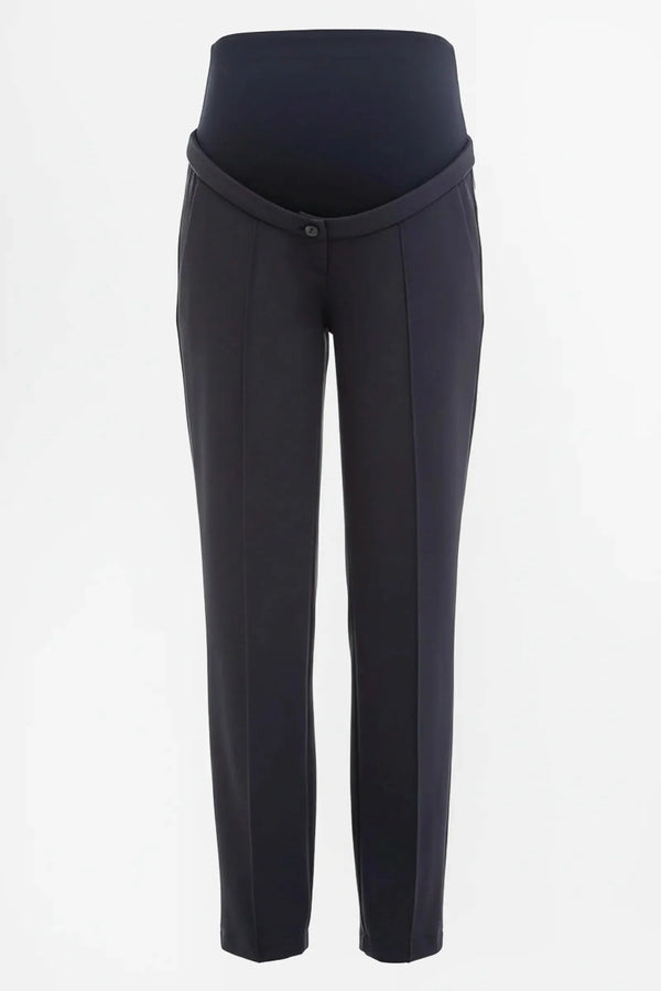 Elegante Umstandshose aus Punto-Twill – Dunkelblau