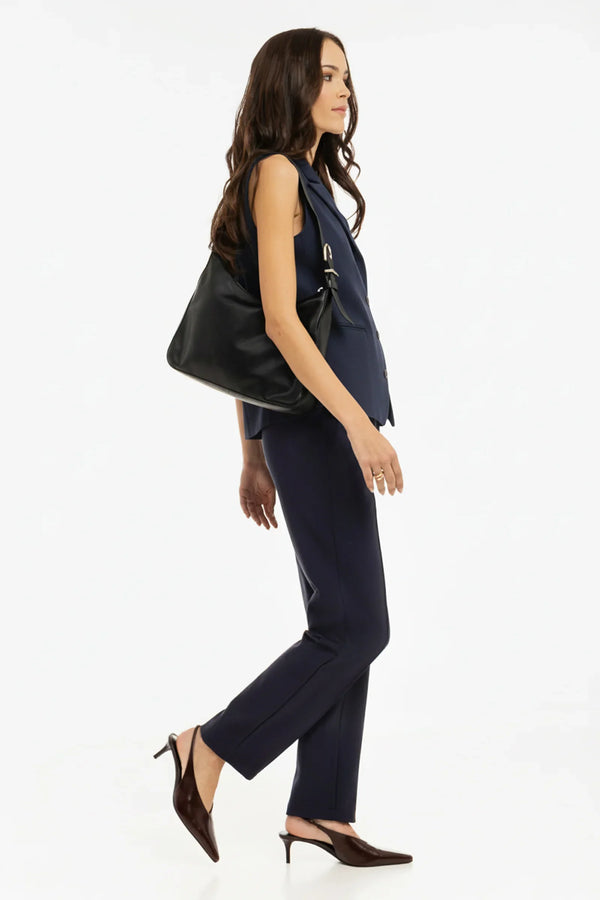 Elegante Umstandshose aus Punto-Twill – Dunkelblau