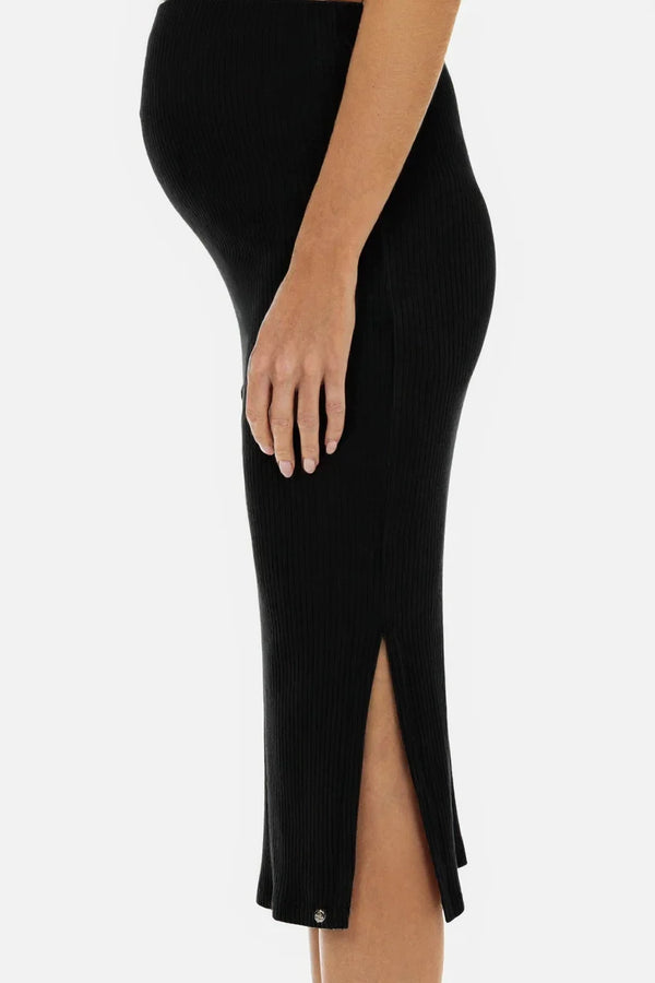 Gerippter Umstandsrock – Schwarz