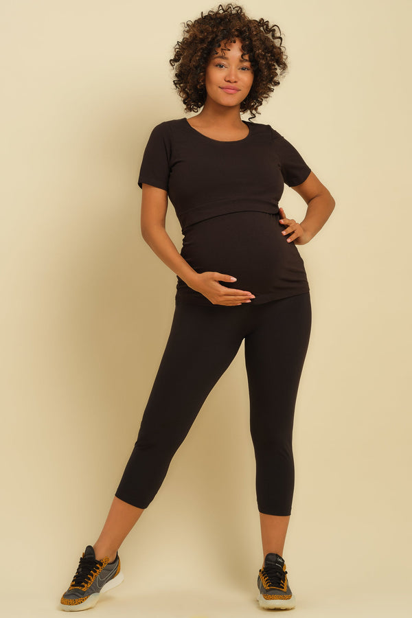 Cropped Umstandsleggings aus Jersey
