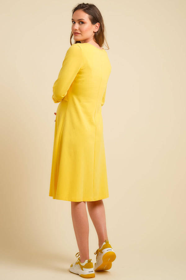 Umstands- und Stillkleid aus Baumwolle – Gelb