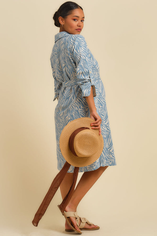 Umstands- und Still-Blusenkleid aus Leinenmix