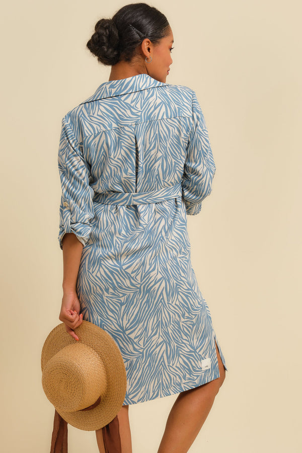 Umstands- und Still-Blusenkleid aus Leinenmix