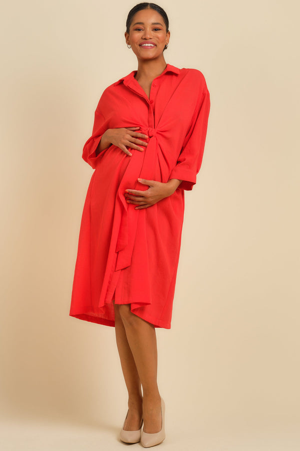 Umstands- und Stillkleid mit Bindegürtel