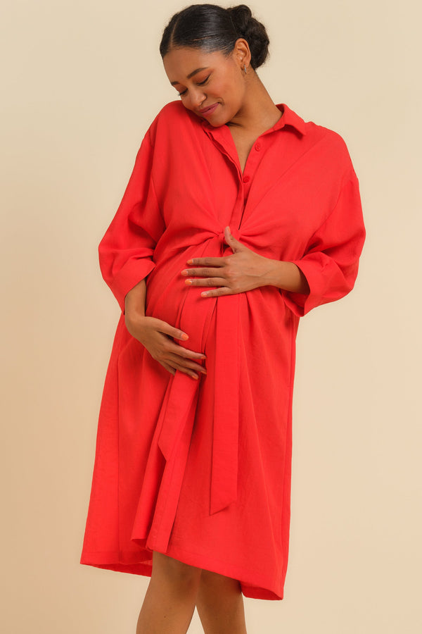 Umstands- und Stillkleid mit Bindegürtel