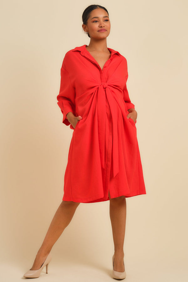 Umstands- und Stillkleid mit Bindegürtel