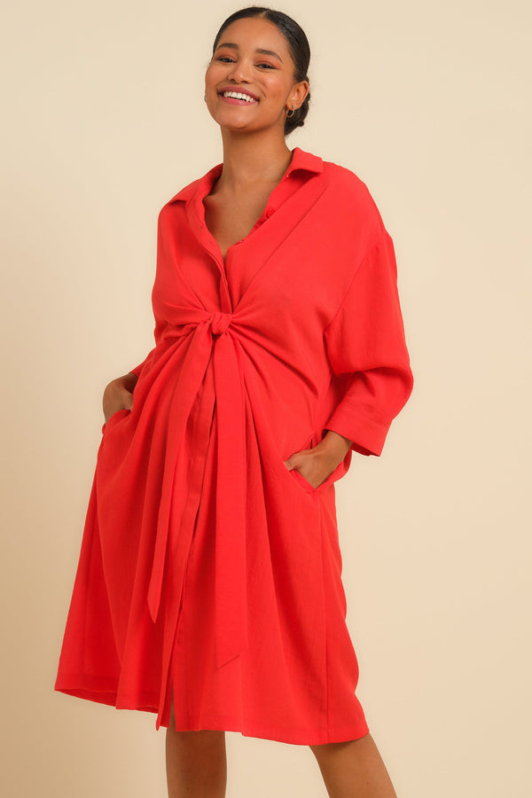 Umstands- und Stillkleid mit Bindegürtel