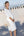 Umstands- & Stillkleid mit Volant und Crinkle-Struktur – Ecru