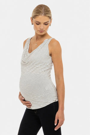 zwangerschapsgestreepte tanktop